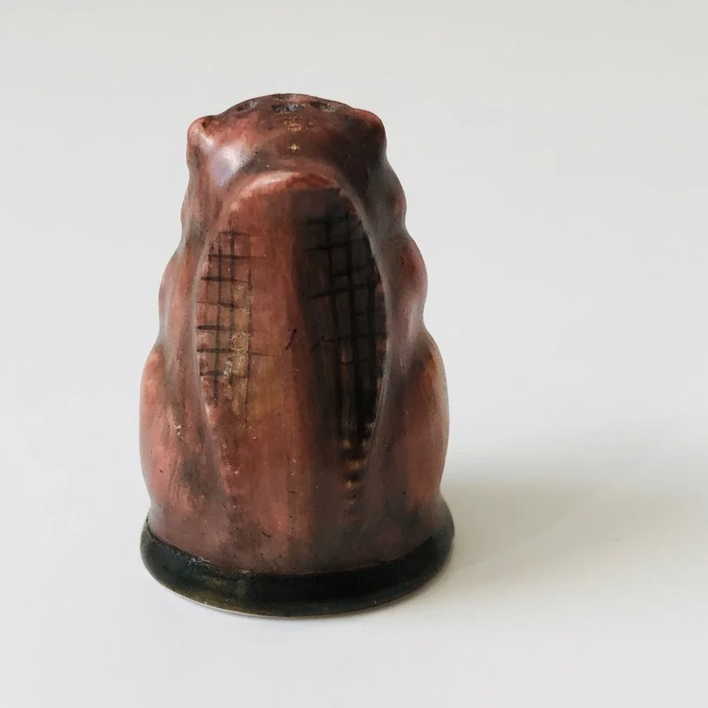 Franklin Mint Porcelain Beaver Thimble Friends of the the Forest Series Vtg 80s‎